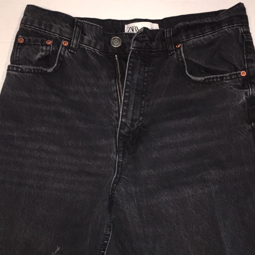 Zara The 90’s Full Length Wide Leg Black Jeans | Black Denim | Size 6